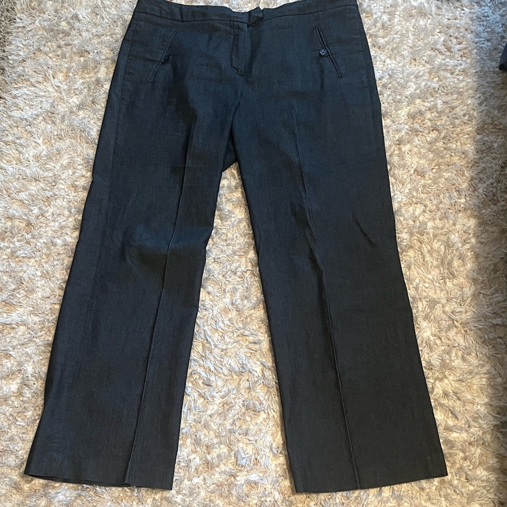 Sandro Paris Tailored Wide-Leg Trousers - Dark Blue, Size 16